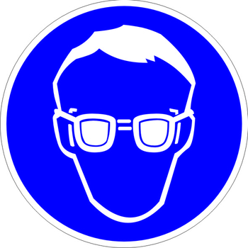 M01 работать в защитных очках (пластик, 200х200 мм) - Знаки безопасности - Предписывающие знаки - Магазин охраны труда ИЗО Стиль